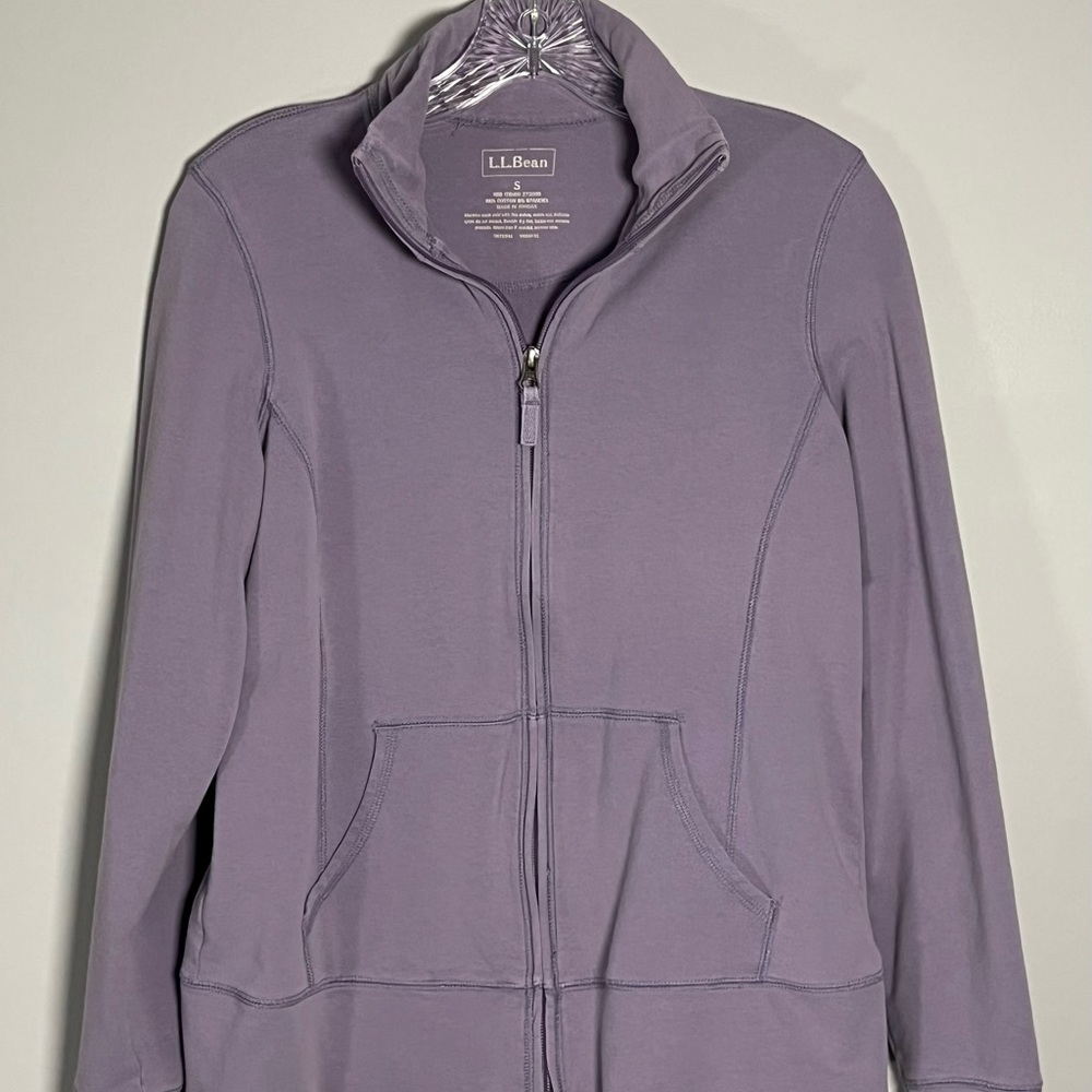 LL Bean Jacket Outerwear Womens Small Purple Activewear  Fleece Full Zip Warm